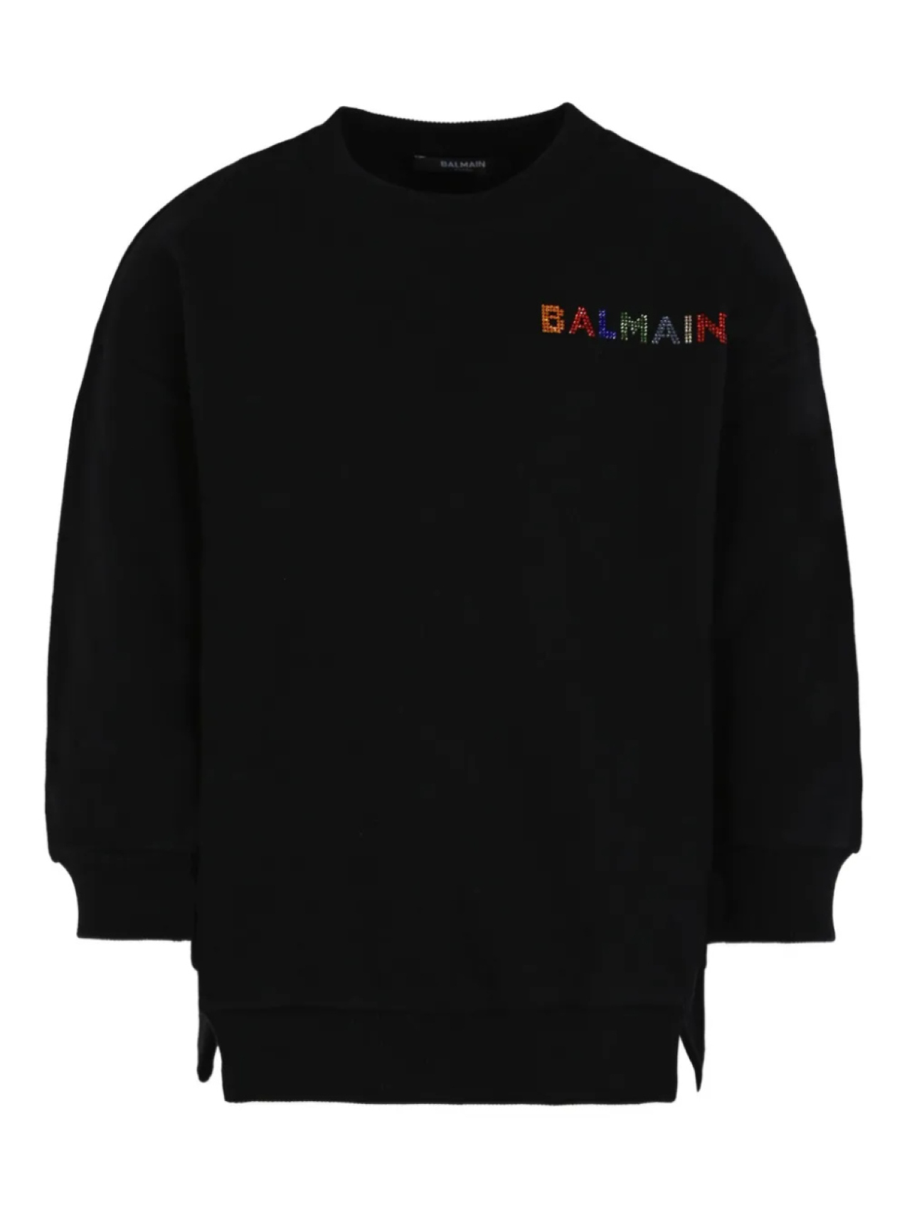 

Толстовка Balmain Kids, украшенная стразами, черный