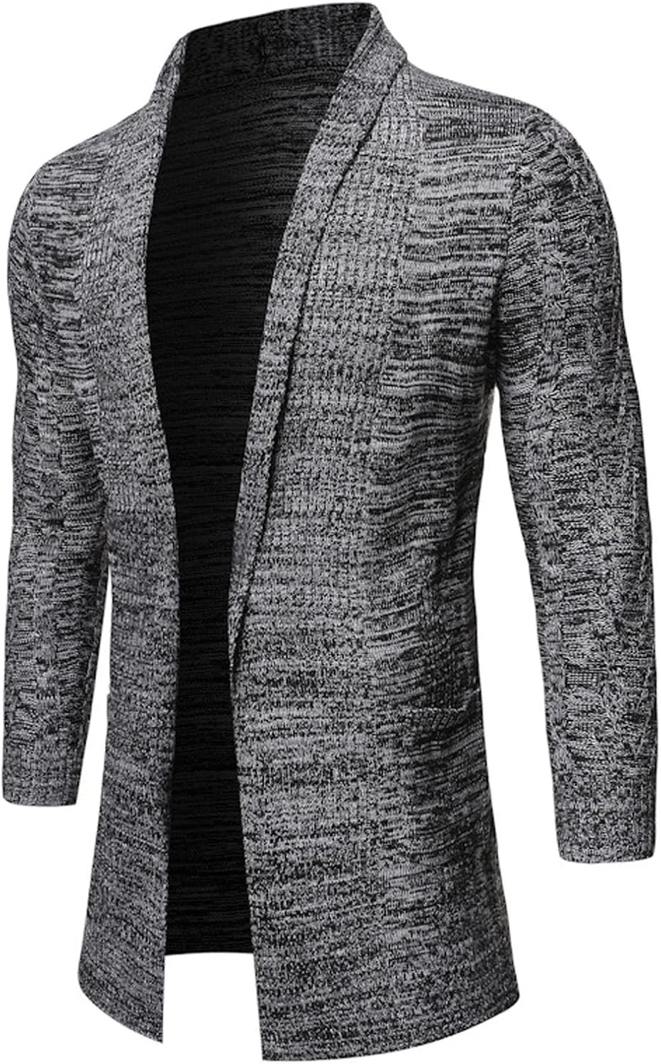 

Мужской кардиган с шалью воротником, slim fit, кабельная вязка