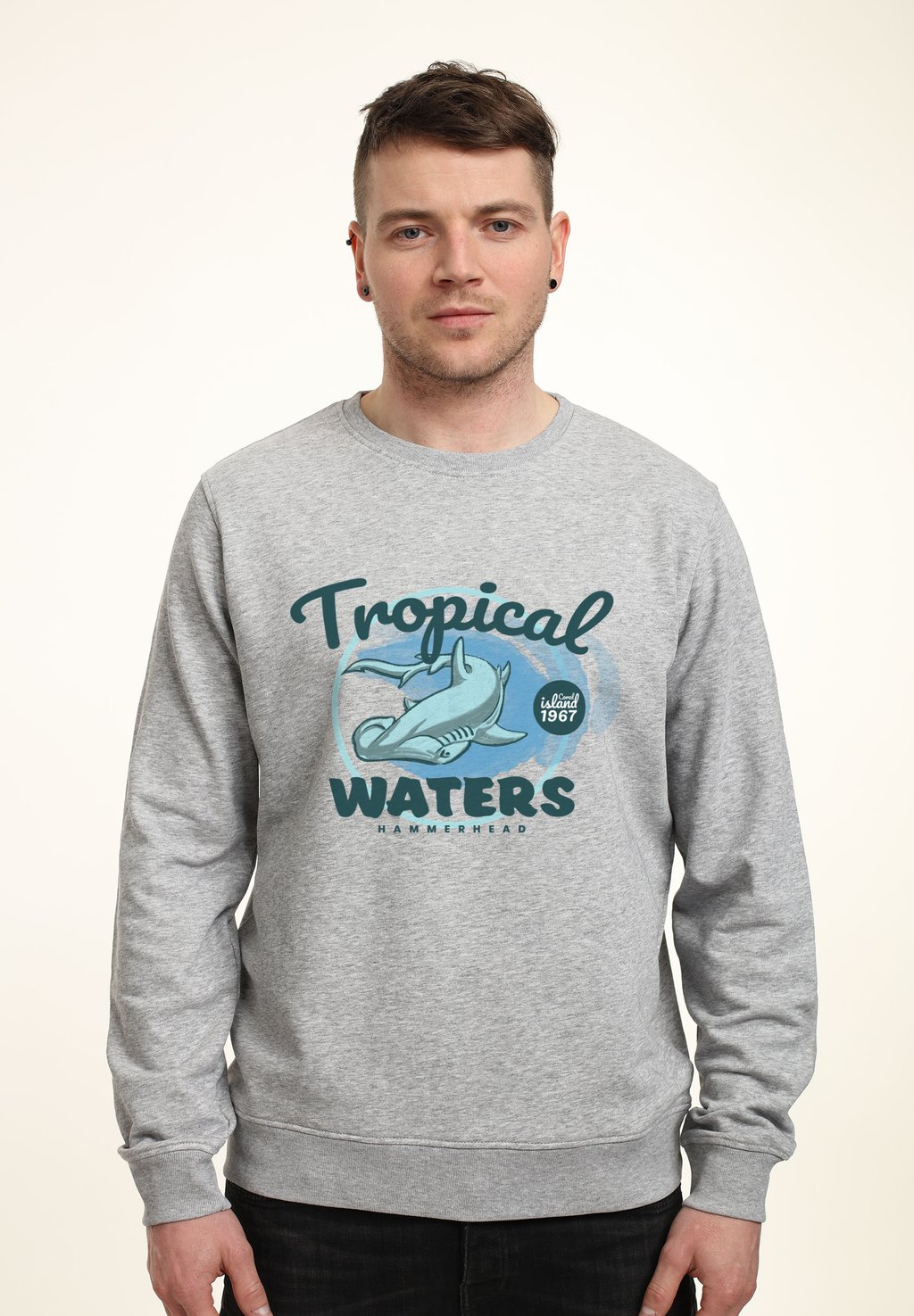 

Толстовка MATT KEELING TROPICAL WATERS Henry Tiger, цвет Heather Grey