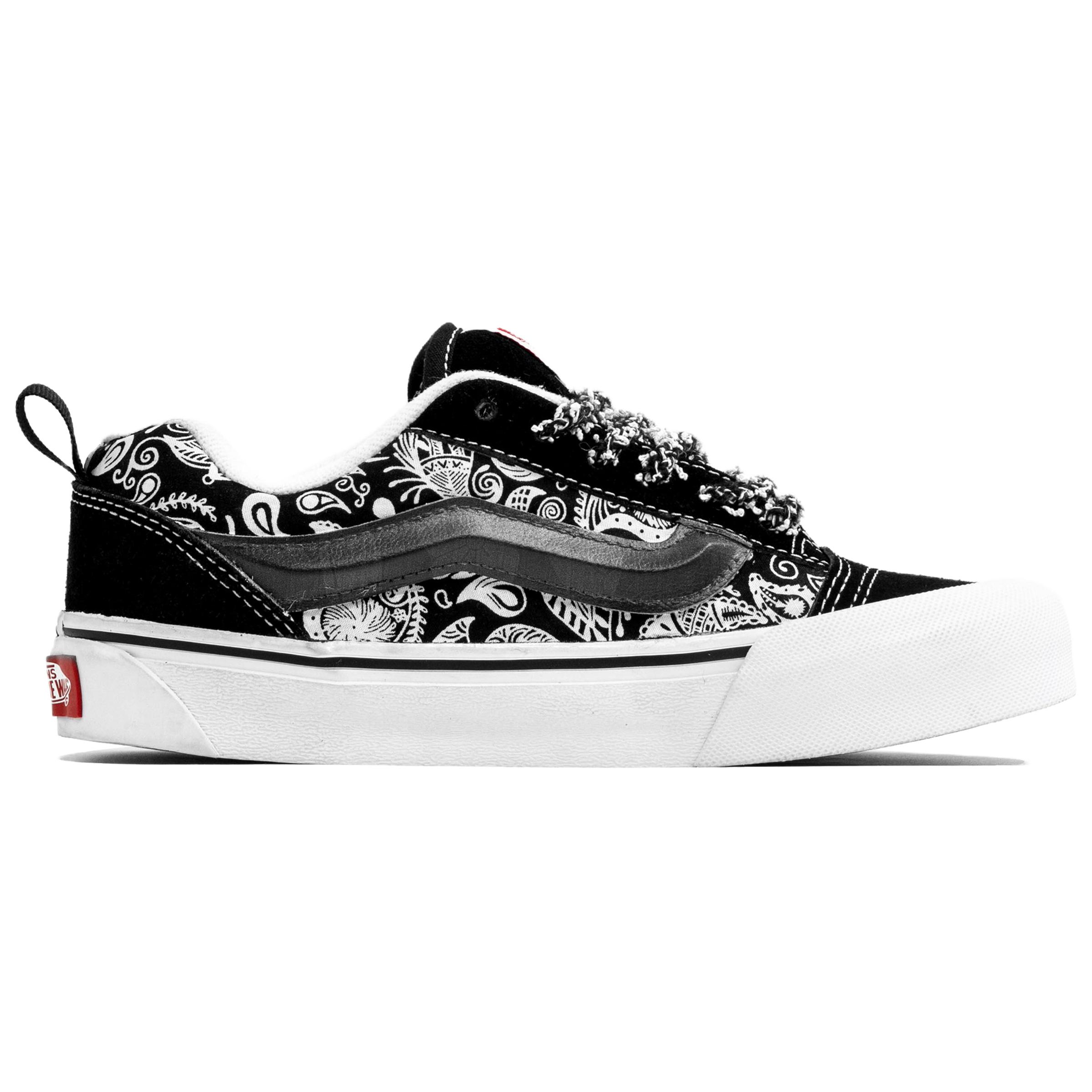 Vans Knu Skool Kaleidoscope, Floral Realm, Shopping Bag, мужские скейтерские кроссовки низкие, устойчивые к истиранию, черно-белые — фото 4