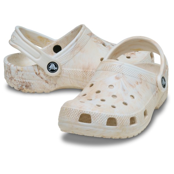 Детские классические сандалии-сабо с акварельным мраморным рисунком Crocs, розовый — фото 3