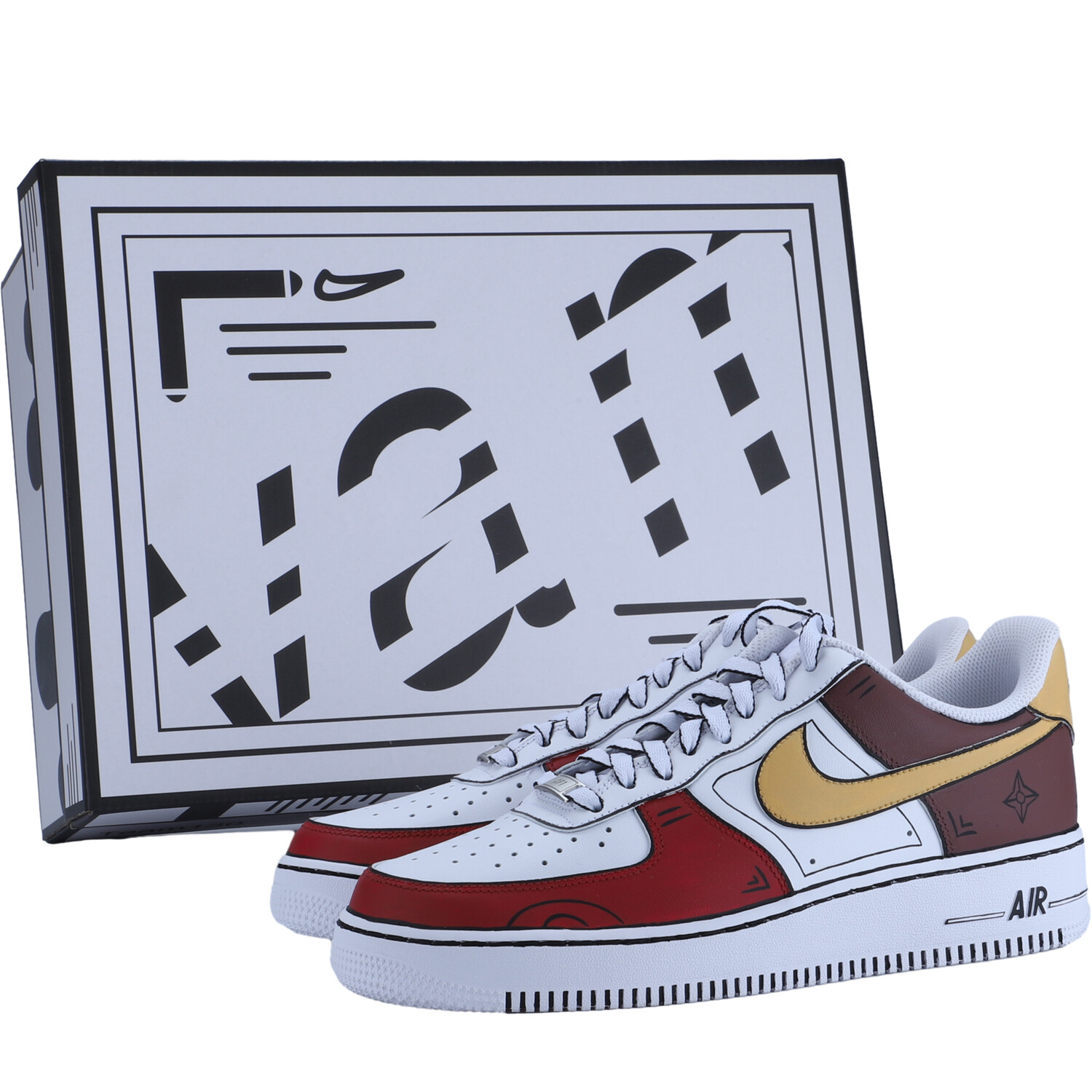 

Кроссовки Nike Air Force 1 Skateboarding Shoes Men Low-top White/red, белый