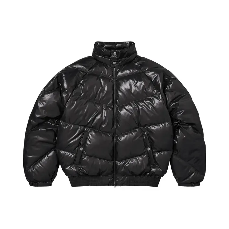 Пуховая куртка Supreme x Schott Glossy Lightweight Down Puffer Jacket 'Black'