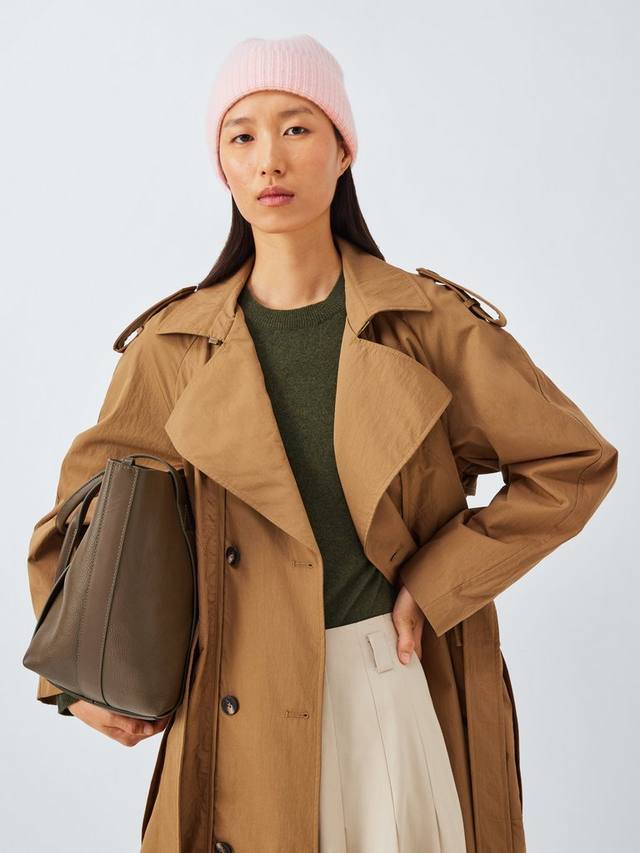 

Кашемировая шапка резинкой John Lewis, Light Pink