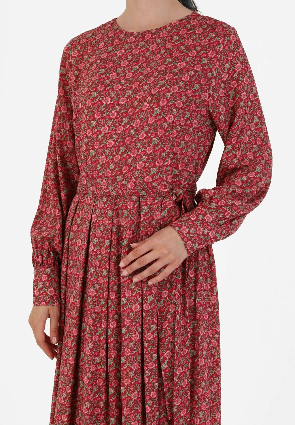 

Платье макси DEEP PATTERNED TAVIN Modanisa, розовый