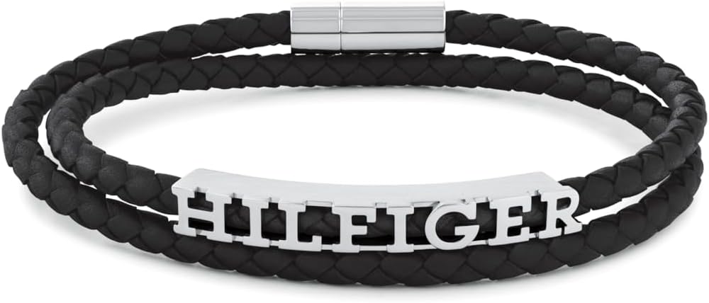 

Мужские украшения Tommy Hilfiger - браслет из кожи и стали, магнитная застежка - элегантный, повседневный стиль - модный аксессуар, подарок для него, Black