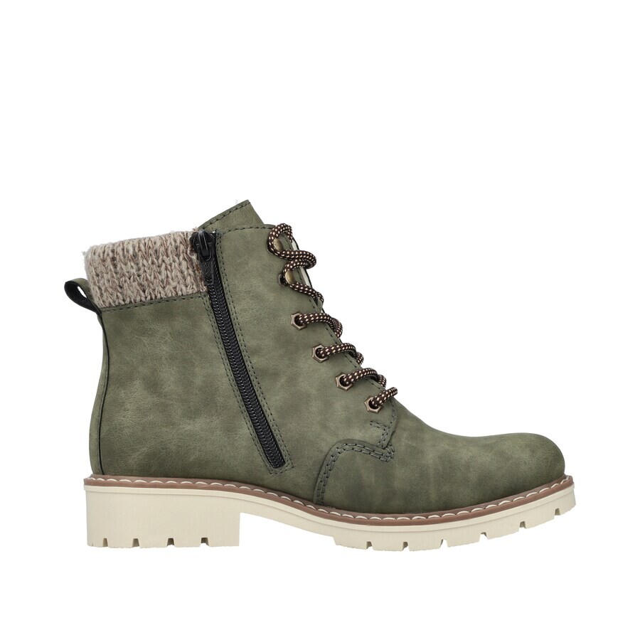 Ботинки женские Rieker Lace-Up Ankle Boots на шнуровке, зеленый — фото 2