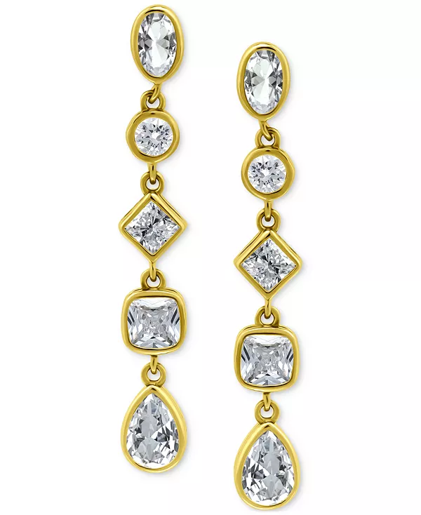 

Серьги-Подвески с кубическим цирконием (3,5 карата) из 18-каратного желтого золота на основе стерлингового серебра, эксклюзивно в Macy's Giani Bernini, gold