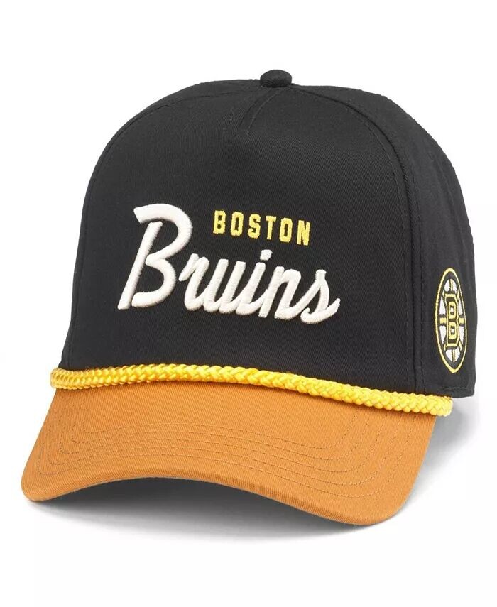 

Мужская регулируемая шляпа из саржи Roscoe черного/золотого цвета Boston Bruins American Needle, черный
