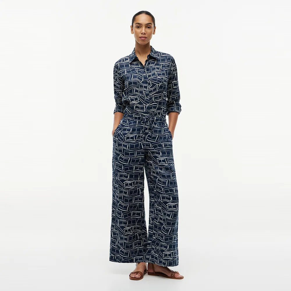 Женские льняные брюки свободного кроя небесно-голубые от Tommy Hilfiger Women