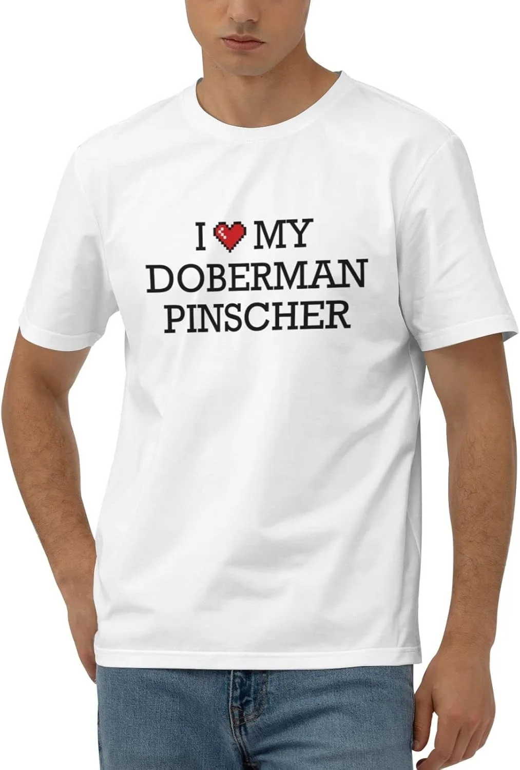 

Футболка Funny Shirt для мужчин I Love My Doberman Pinscher Abipuir