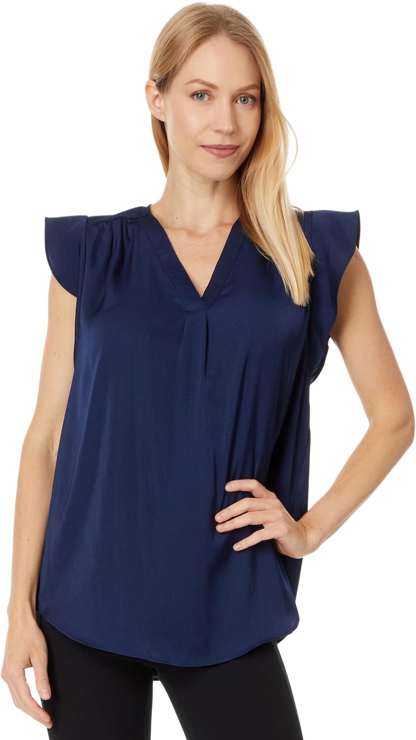 

Блуза Vince Camuto V-Neck Ruffle Sleeve Blouse, цвет Classic Navy