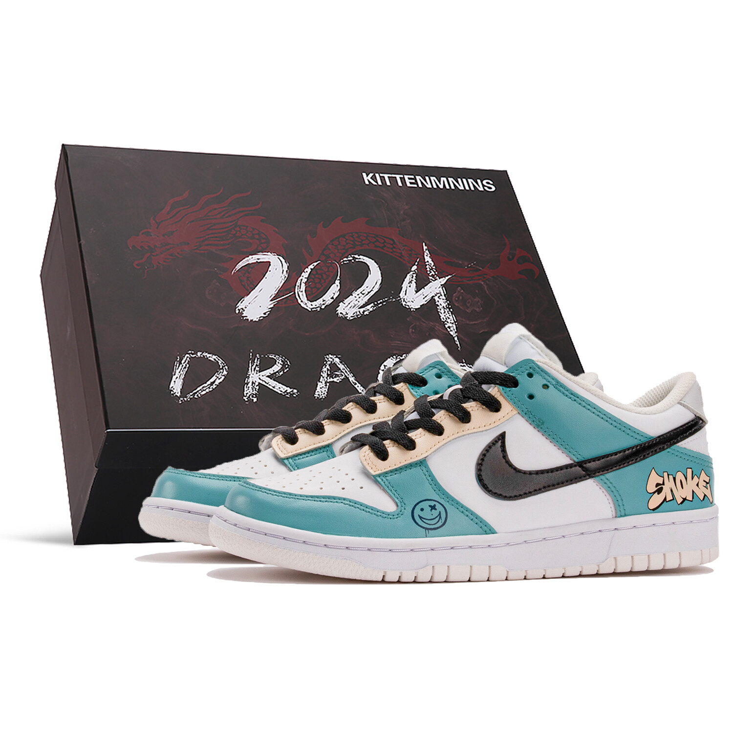 

Кроссовки Nike Dunk Skateboarding Shoes Women's Low-top Blue/Yellow, синий/желтый