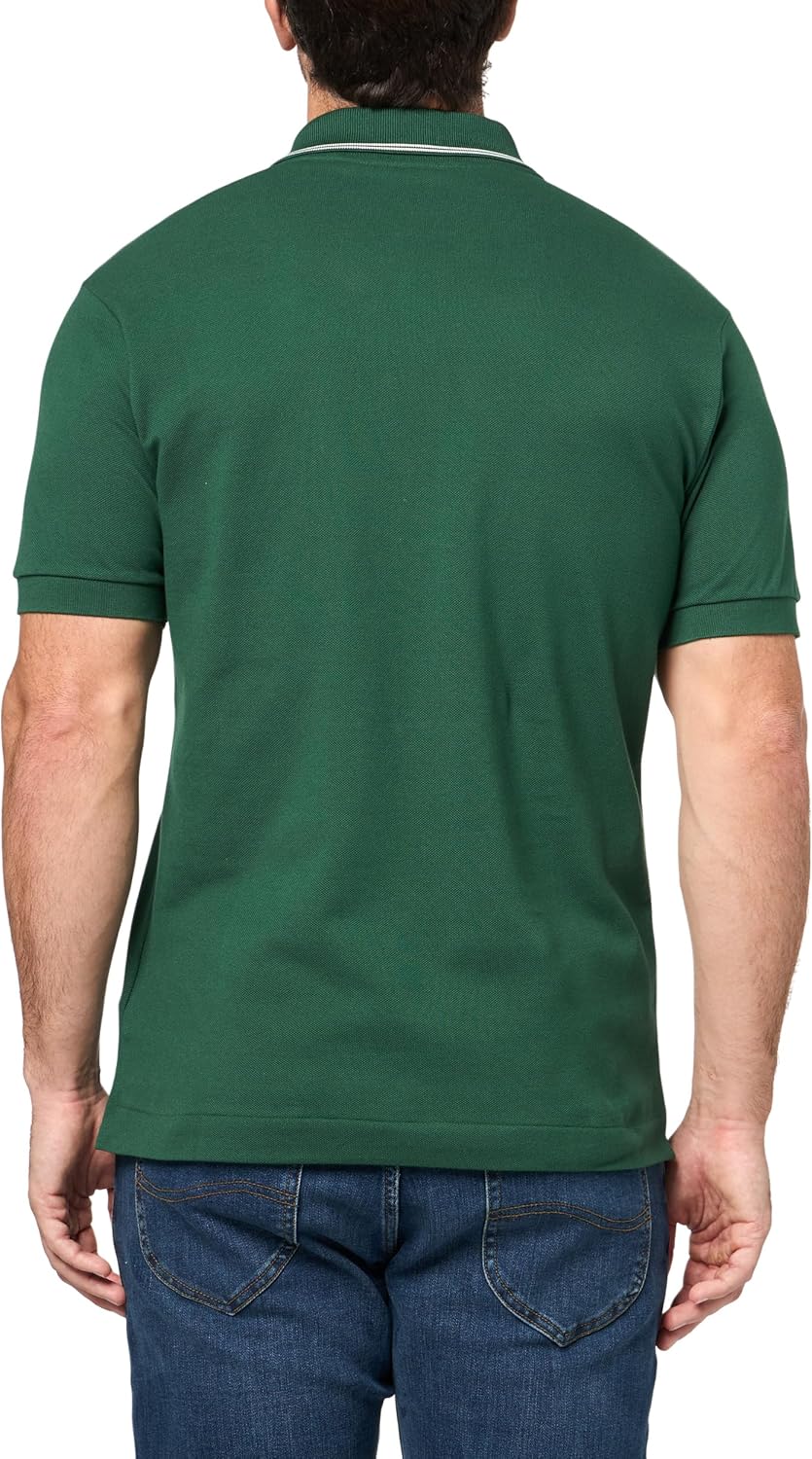 Lacoste мужская классическая футболка-поло в полоску, произведенная во Франции, Green — фото 2