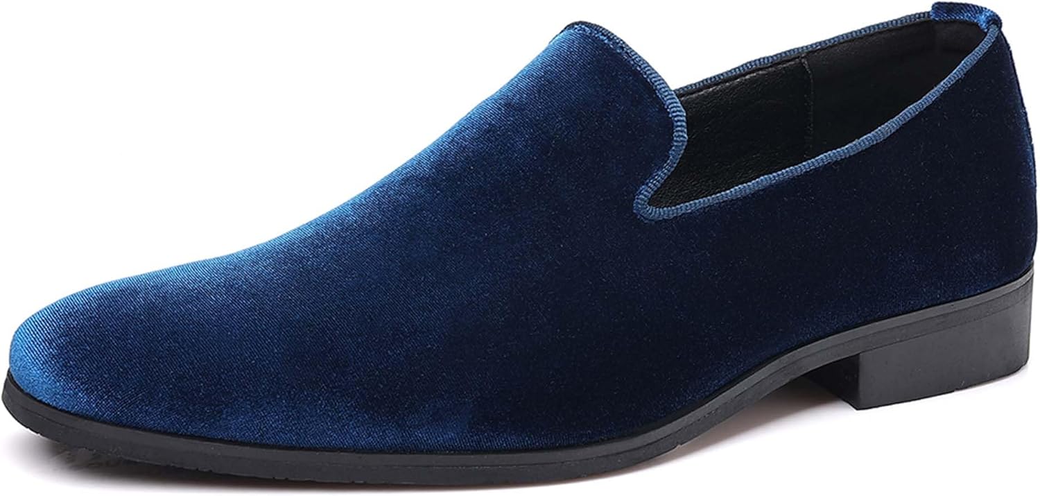

Мужские замшевые лоферы Модные заостренные деловые повседневные формальные туфли Противоскользящие для ходьбы, вождения, офиса, униформы, танцев, вечеринок, свадеб Костюмы, платья Кожаная обувь Generic, синий