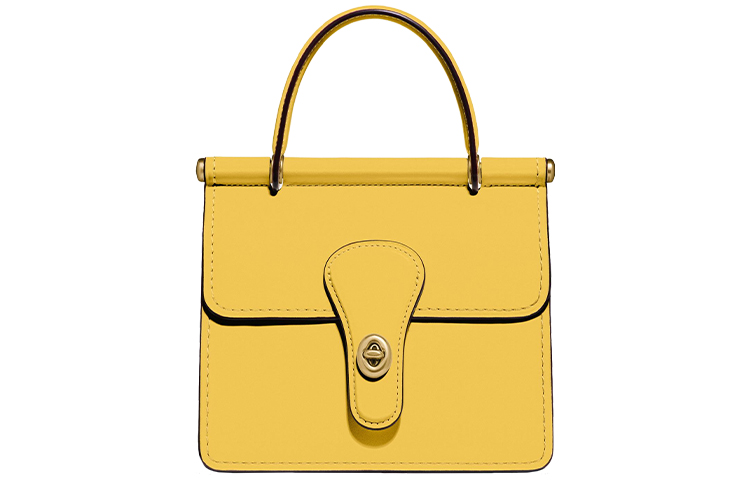 

COACH Кожаная наплечная сумка Уиллис через плечевая сумка маленькая женская желтая