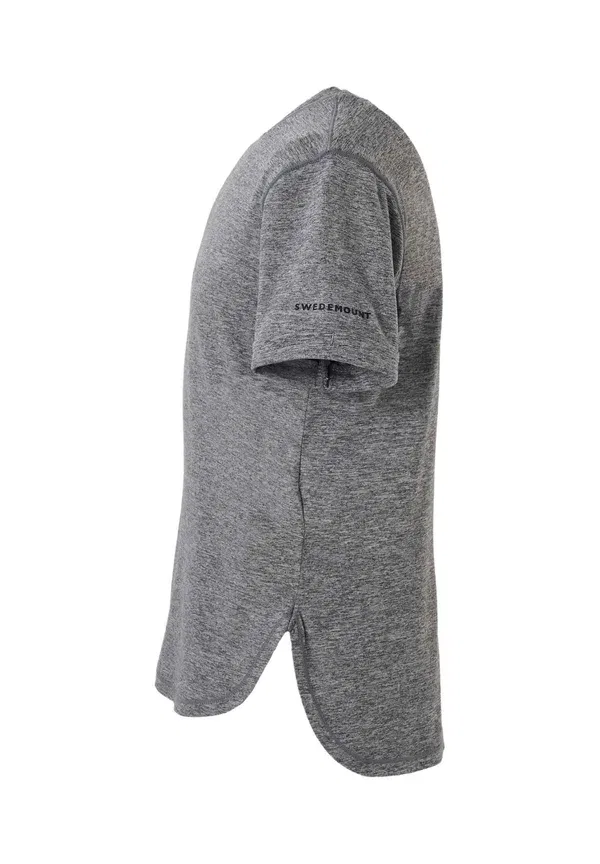 Футболка свободного кроя Swedemount Core Loose Fit Tee Jr Basic T-Shirt, черный меланж — фото 3