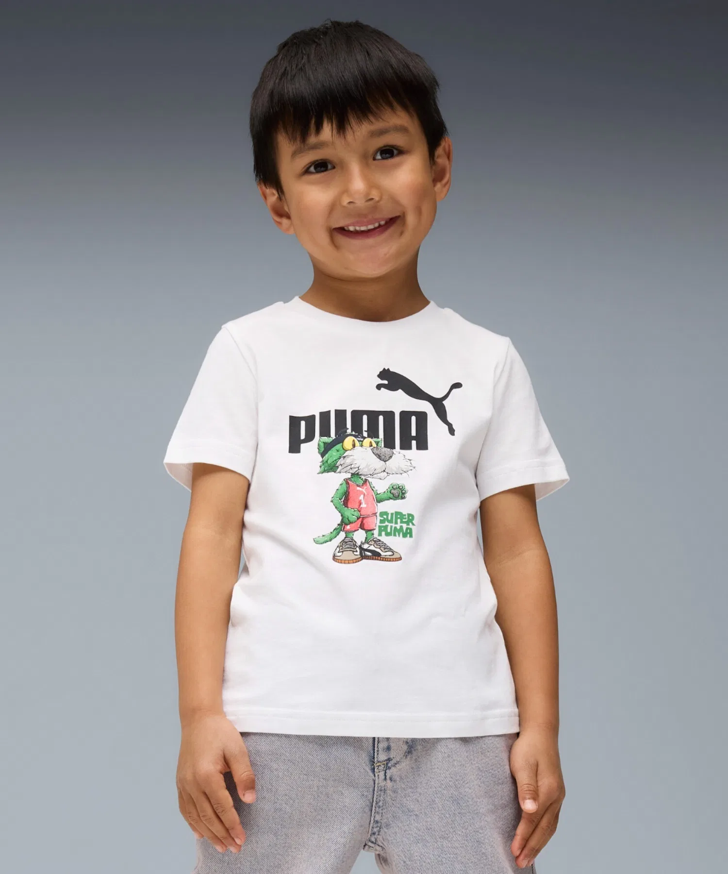 Детская футболка PUMA Super Puma Graphic с принтом белая