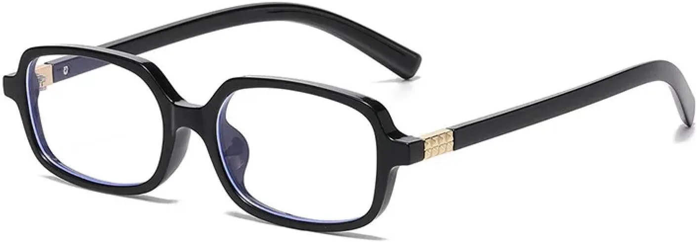 

Модные женские солнцезащитные очки маленького прямоугольного размера в стиле ретро, ​​мужские солнцезащитные очки с защитой от УФ-излучения UV400 TVTBBVV, Black Clear