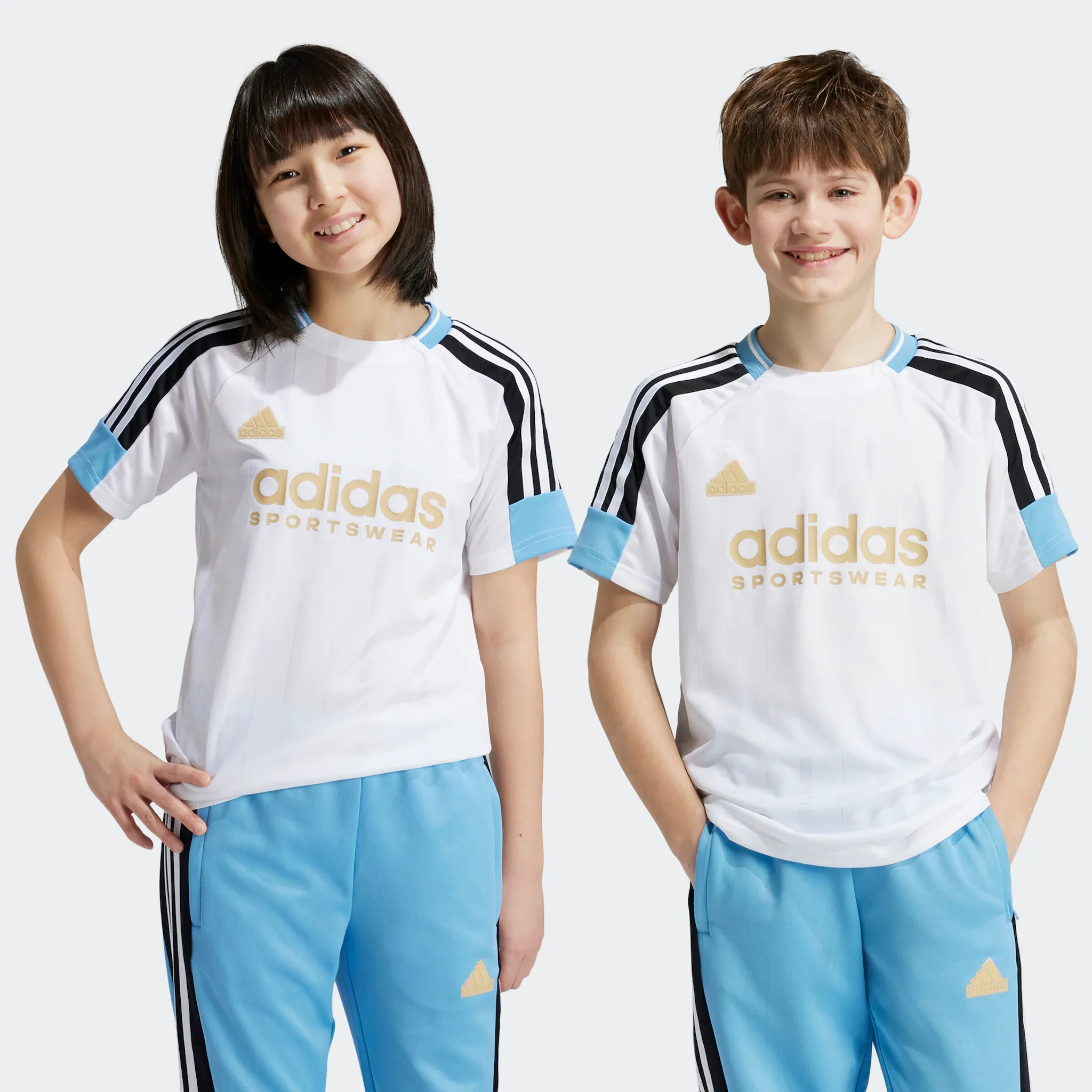 

Футболка adidas Sportswear «J NP TEE», цвет White / Light Blue / Black / Hazy Beige