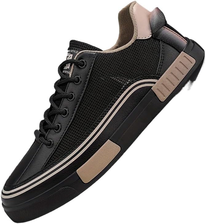 

Мужские модные кроссовки повседневные спортивные обувь - дышащие, удобные, на шнуровке с текстильным верхом, для всех сезонов Hhhchpm, черный