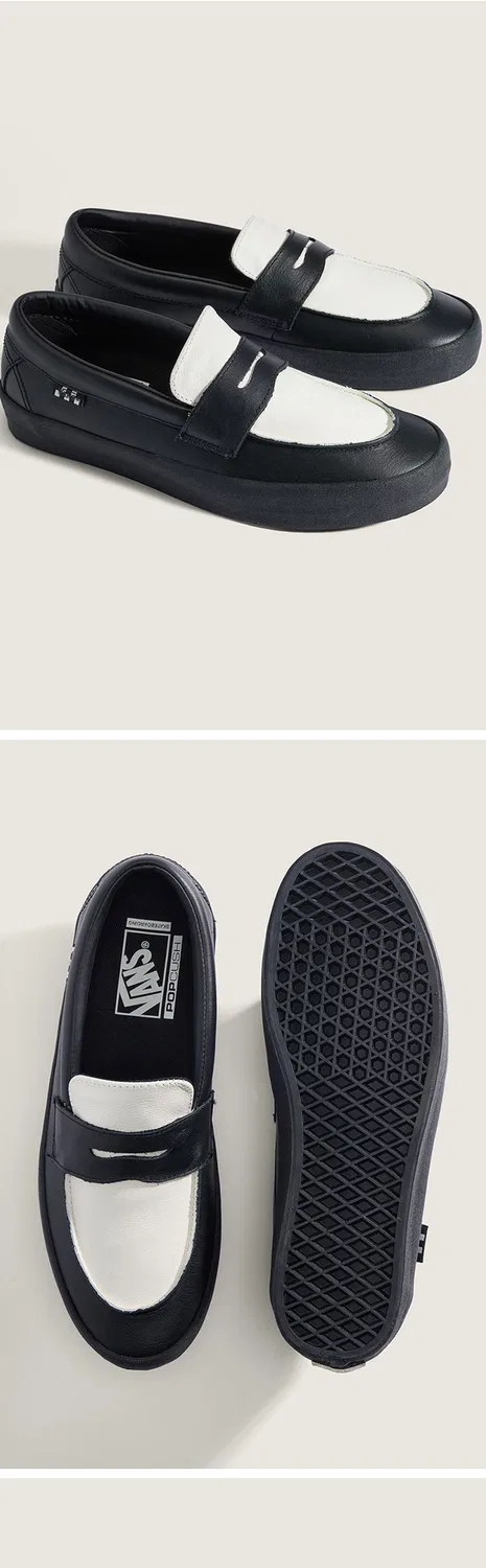 Мужские чёрно-белые лоферы Skate от Vans — фото 2