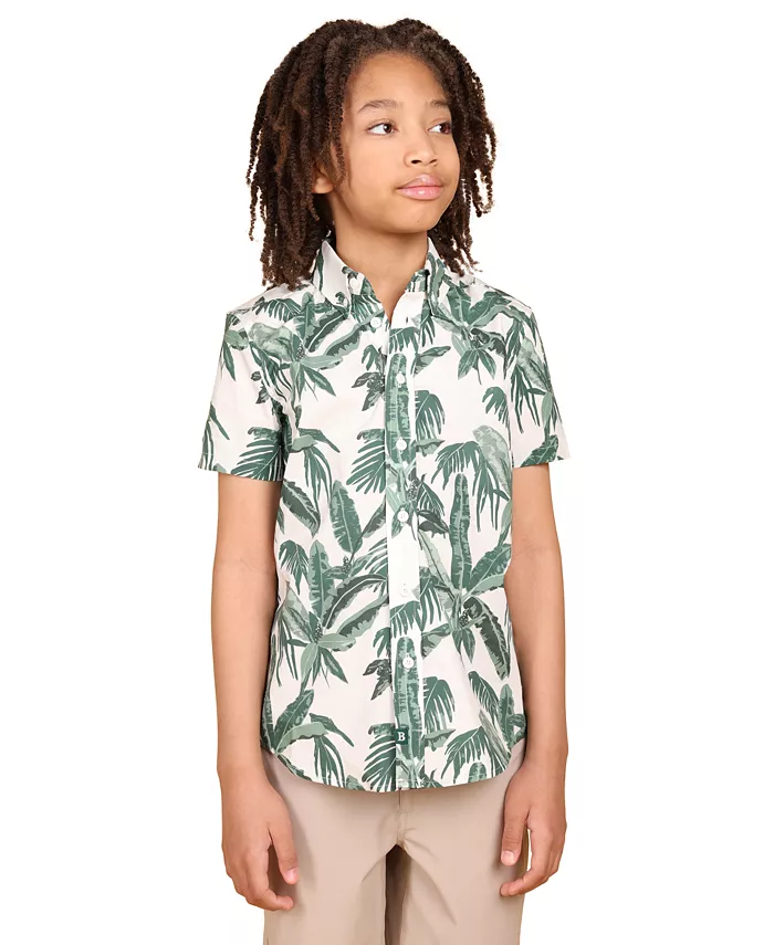 

Рубашка из поплина с принтом пальмы для мальчиков Big Boys B By Brooks Brothers