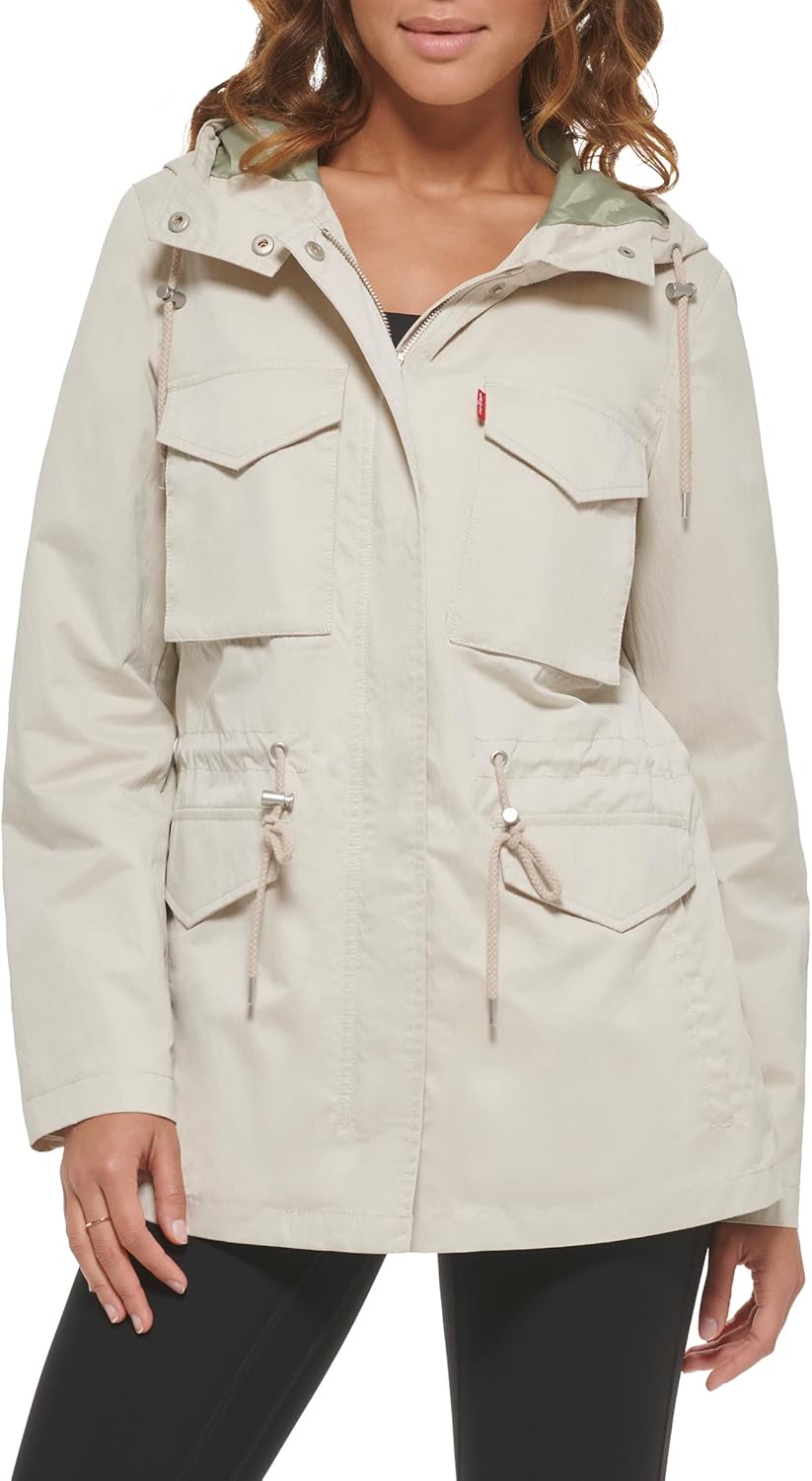 

Женская военная куртка Levi's Plus с четырьмя карманами и капюшоном, Sand