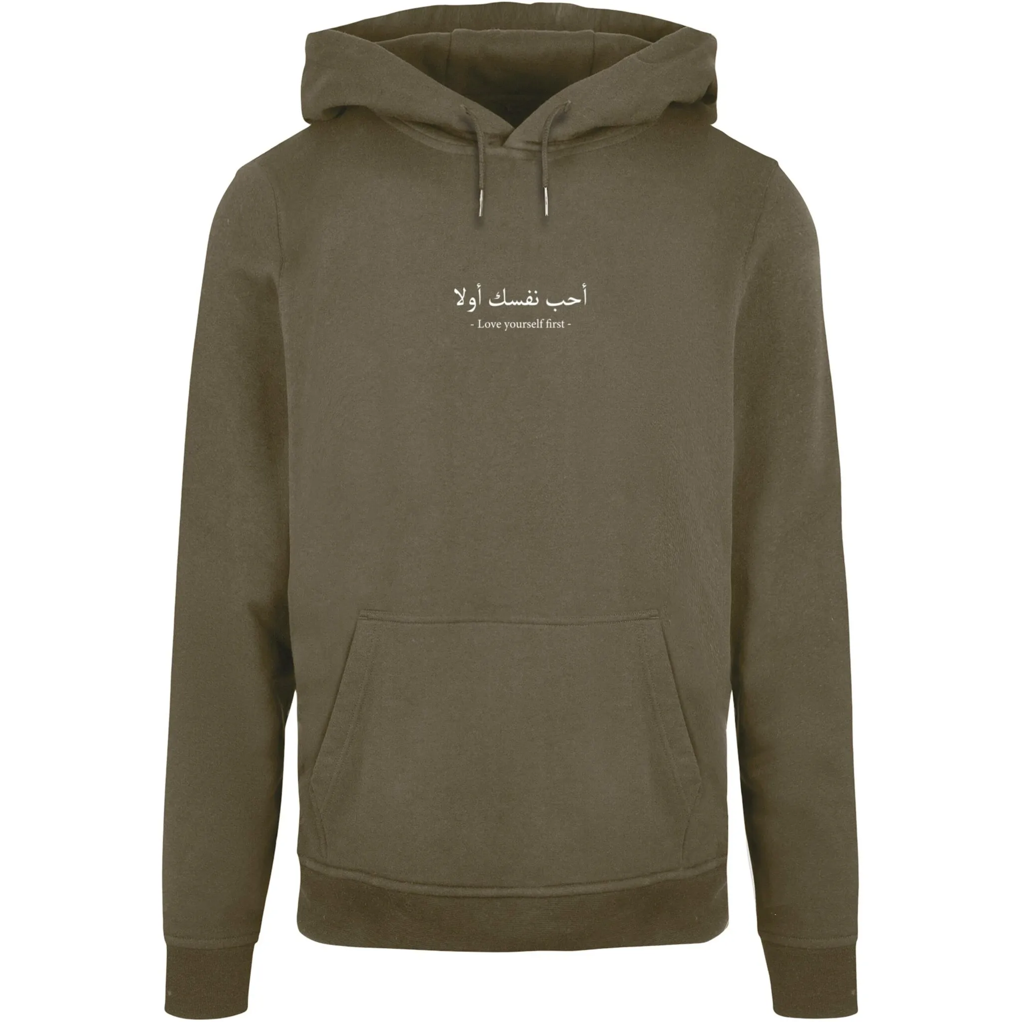

Толстовка с капюшоном Merchcode " Merchcode Men's Love Yourself First Basic Hoody", оливковый