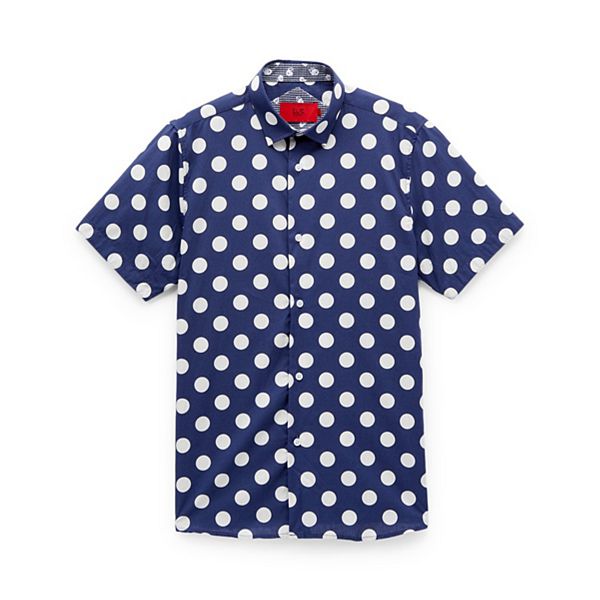 Мальчиковая рубашка с длинным рукавом slim fit в горошек Elie Balleh, Navy