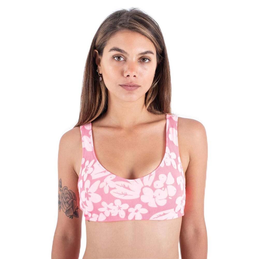 

Топ бикини Hurley Flower Scrunch Max Soft Strap, розовый