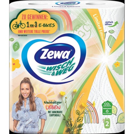 

Кухонные бумажные полотенца Wipe & Away Fun Design 2-слойные, 2 рулона Zewa