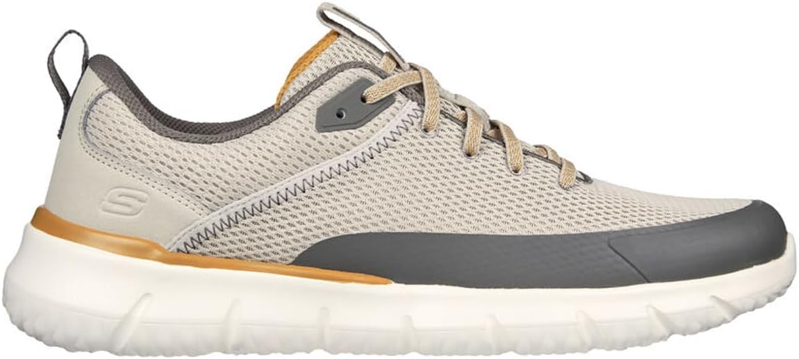 Кроссовки Skechers мужские Del Retto повседневные спортивные без шнурков, размер 39 (US 8), Natural Gry — фото 2
