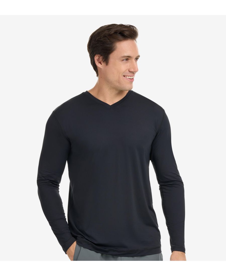 

Мужская футболка с V-образным вырезом и защитой от солнца UPF 50+ BloqUV, Black