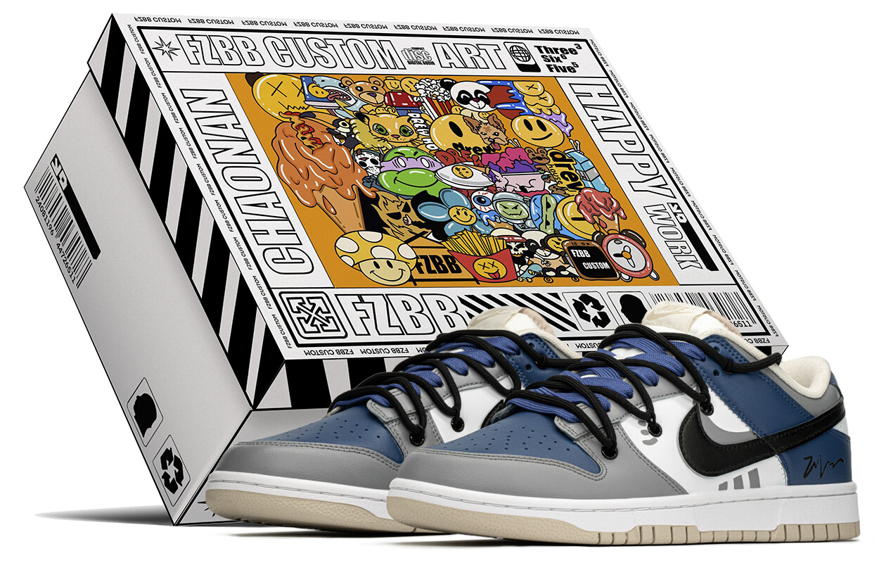 

Кроссовки Nike Dunk Skateboarding Shoes Men Low-top Gray/Blue, синий