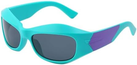 

Солнцезащитные очки в стиле хип-хоп неправильной формы для женщин, с полосками на дужках, винтажные готические солнцезащитные очки для мужчин MTZJH, 10 Purple Blue Black