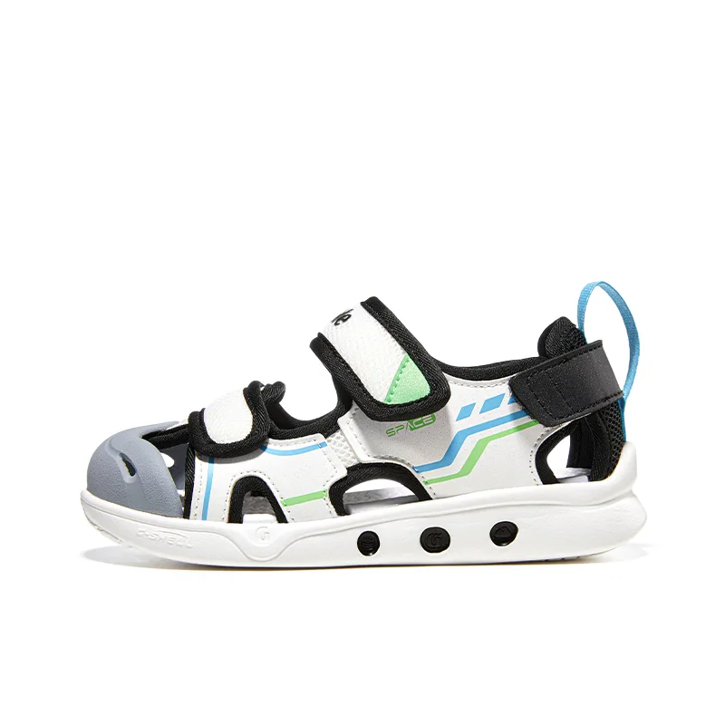 Детские кроссовки из искусственной кожи и текстиля GINOBLE, White/Black/Stone Blue