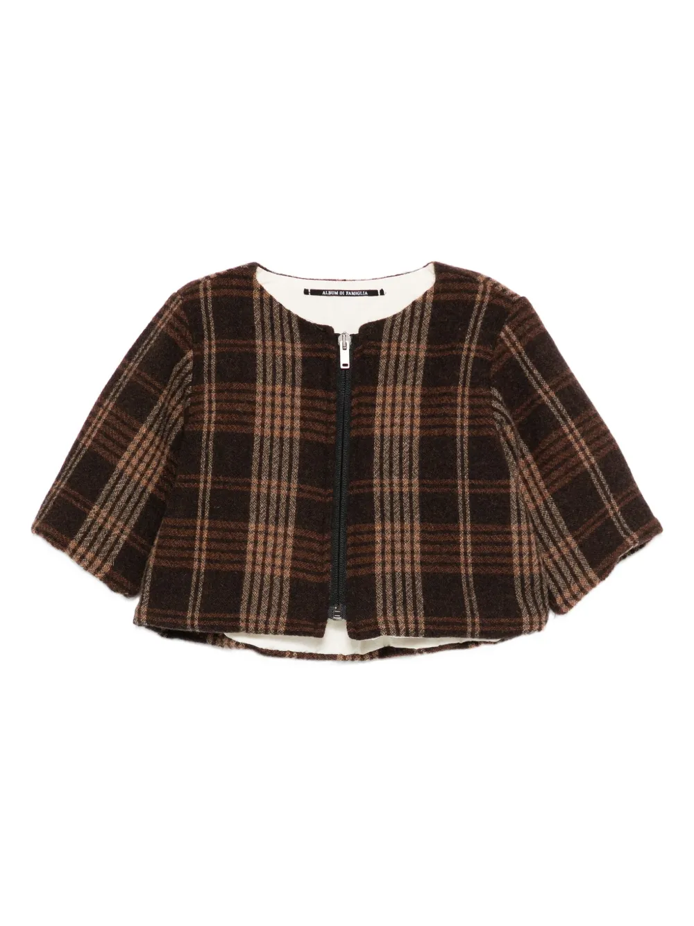 

Куртка на молнии в клетку Album Di Famiglia Kids, коричневый