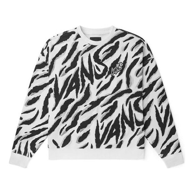 

Толстовка Vans Tiger Stripes Pattern Round Neck Pullover White Black VN0002BPYM8, черный