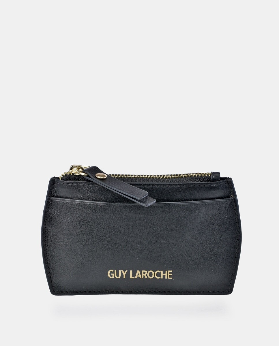 

Визитница из черной кожи с портмоне Guy Laroche, черный