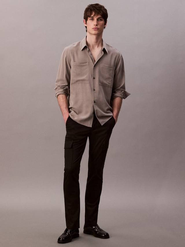 

Хлопковые облегающие карго-брюки с эффектом стрейч Calvin Klein, Black