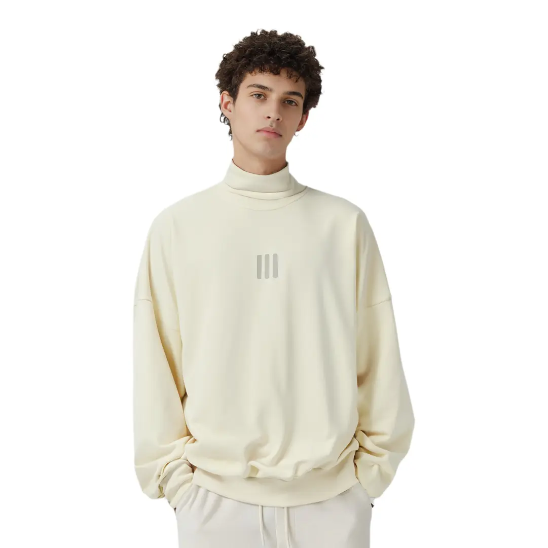 Футболка Fear Of God Athletics Heavy Fleece Mockneck Adidas, светло-желтая — фото 4
