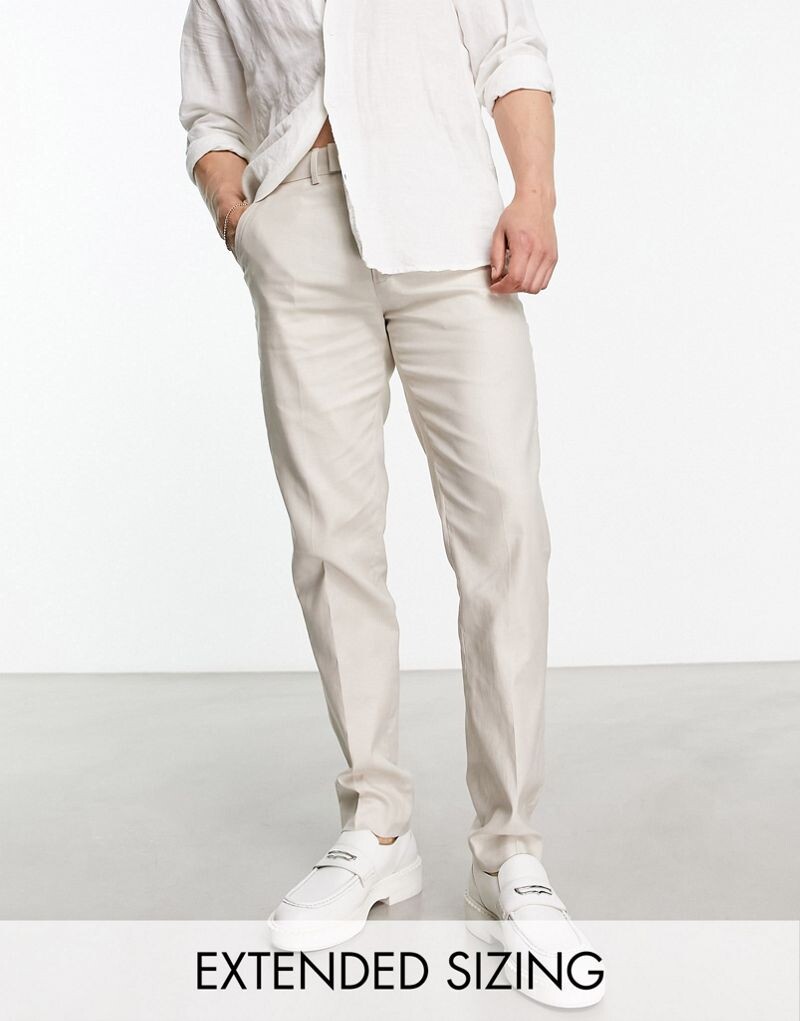 

Узкие льняные брюки с каменным узором ASOS DESIGN