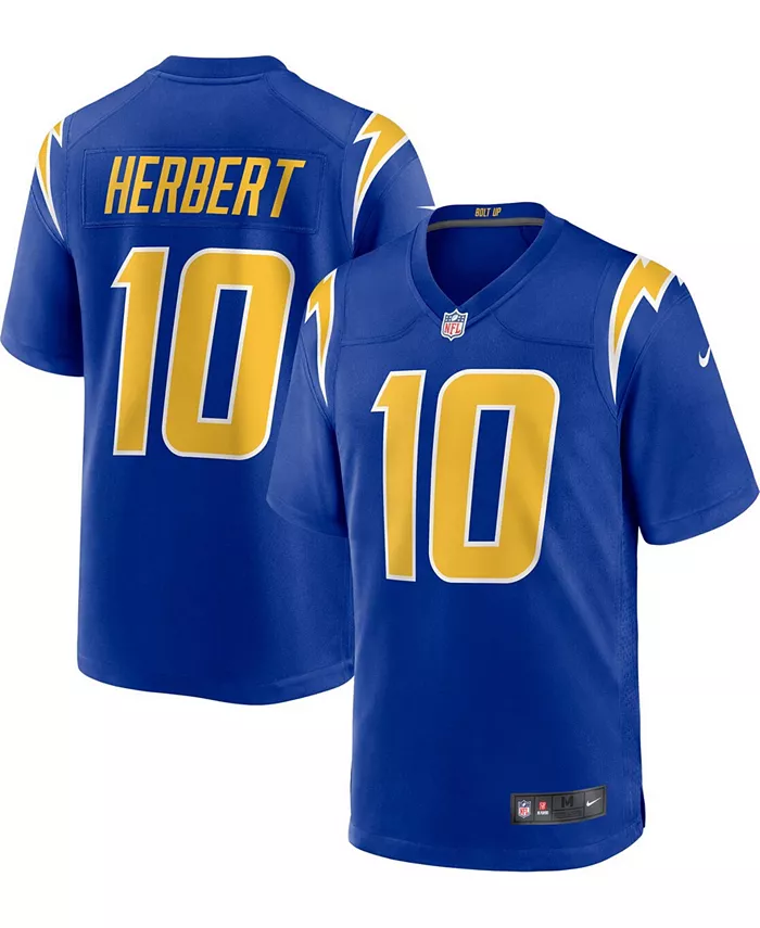 

Мужская альтернативная игровая футболка Джастина Герберта Los Angeles Chargers Nike, синий