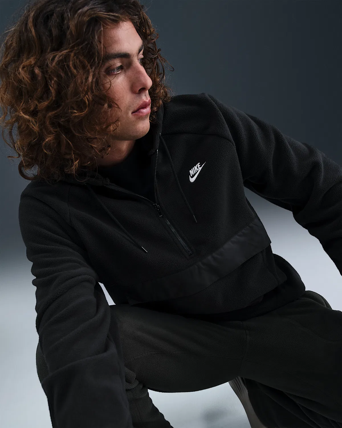 Мужская зимняя куртка Nike Sportswear Club, Black/White — фото 3