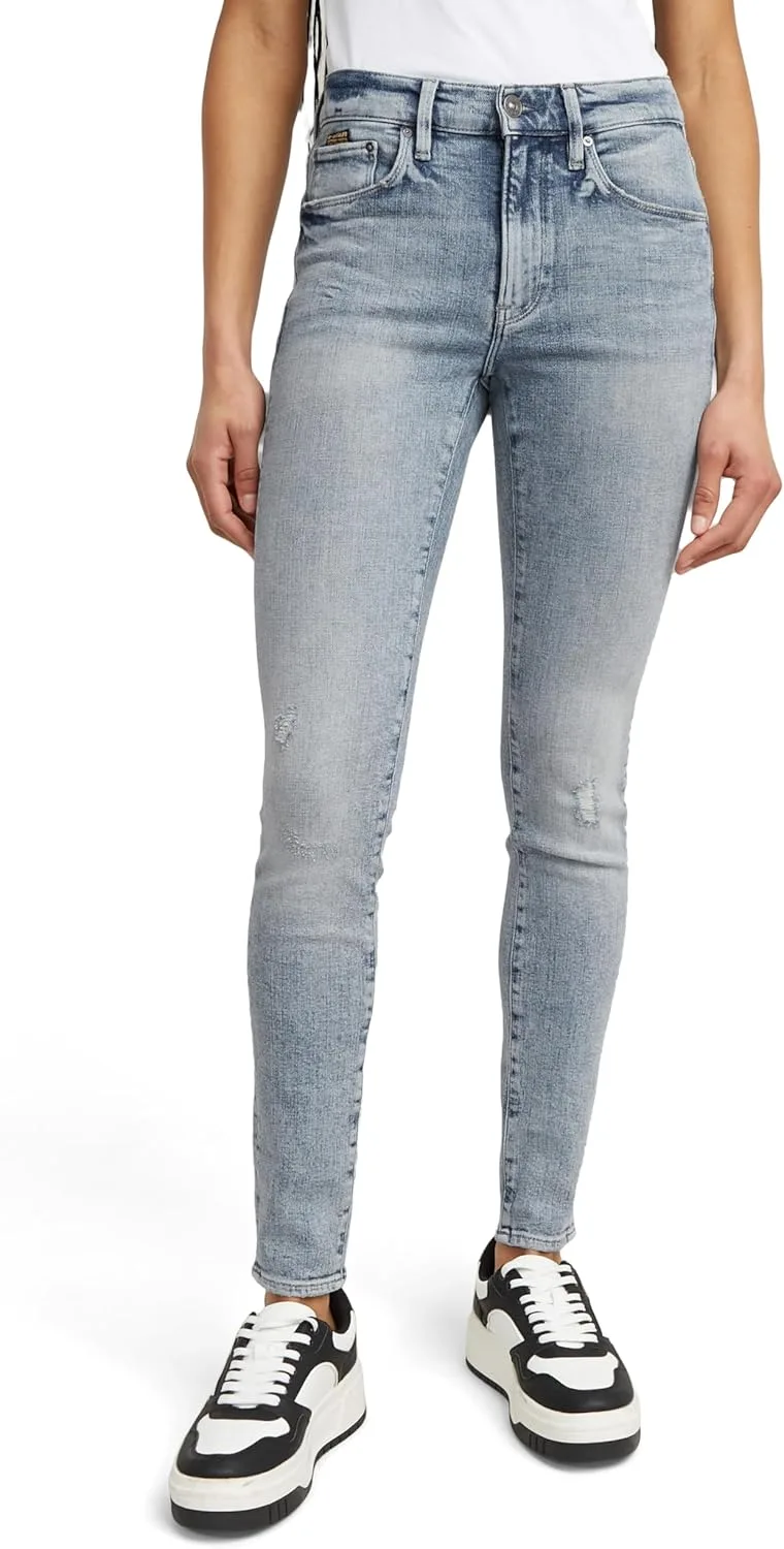 

G-STAR Raw - женские джинсы 3301 Skinny, цвет Antique Faded Ripped Icecap