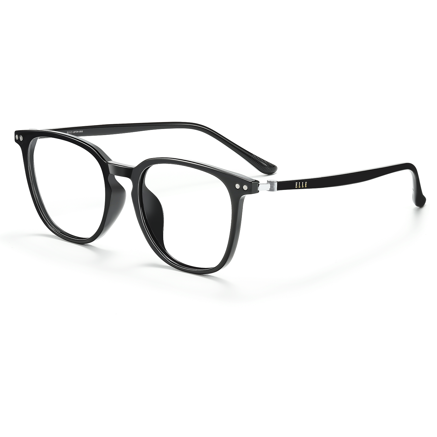 

ELLE Квадратные очки для женщин Bright Black корректирующие легкие модные