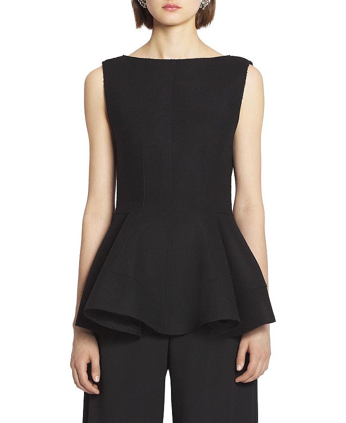 

Топ с баской Lanvin, черный