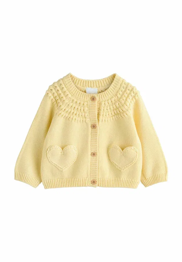 Кардиган Regular fit Next, модель heart pocket button through, желтый