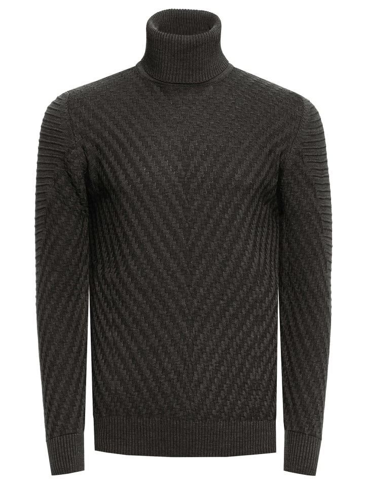 

Rusty Neal Тонкий вязаный свитер с V-образным вырезом и высоким воротником, цвет хаки